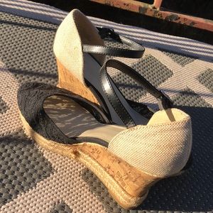 Adorable Black Lace Wedges